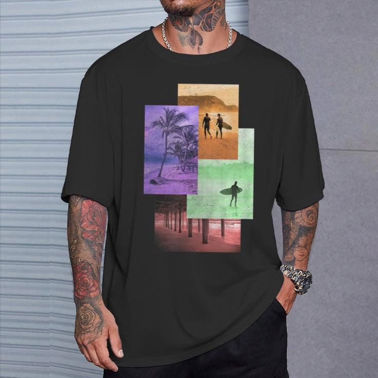 Beach Scene Surfing Ocean T-Shirt Gifts for Him