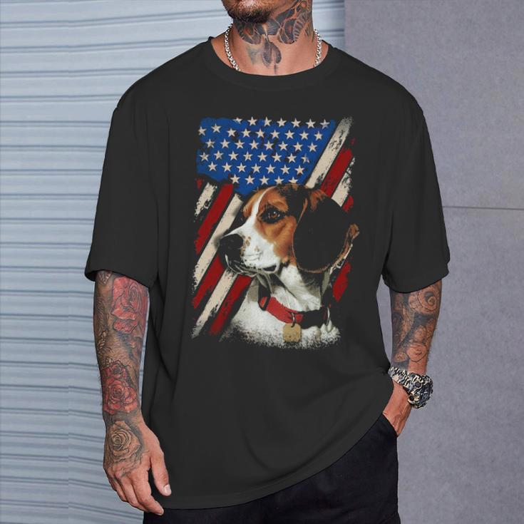 Beagle American Flag Bandana Patriotic 4Th Of July T-Shirt Gifts for Him