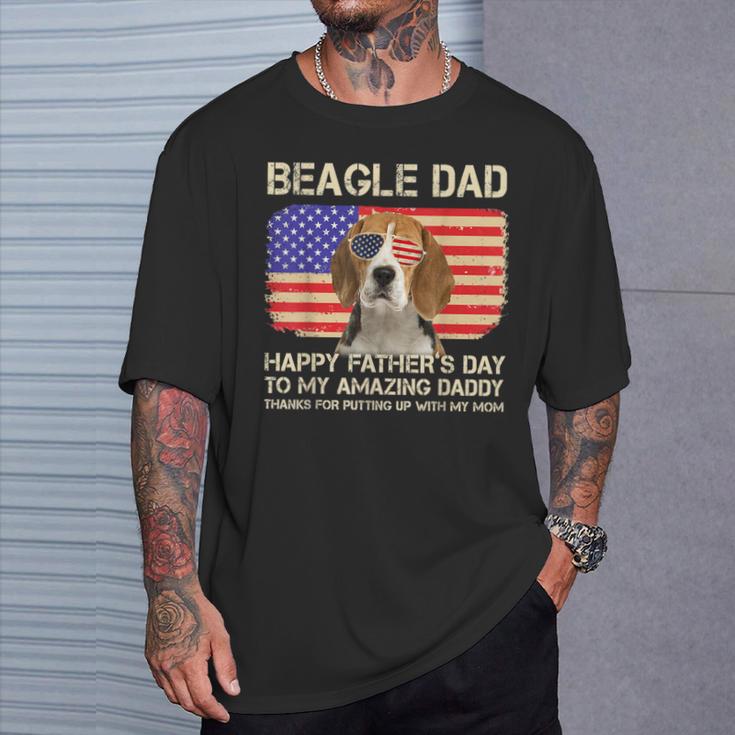 Beagle Dad Happy Fathers Day To My Amazing Daddy Dog T-Shirt Gifts for Him