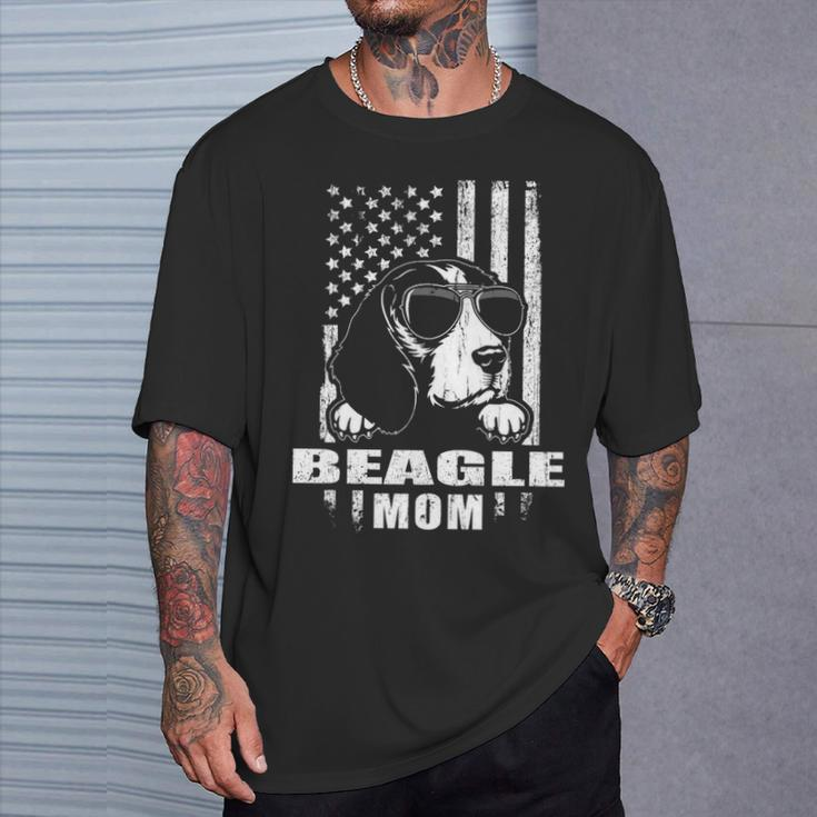 Beagle Mom Cool Vintage Retro Proud American T-Shirt Gifts for Him