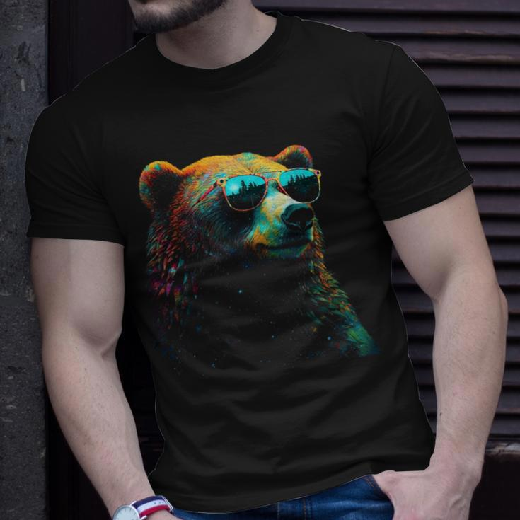 Bear Sunglasses Animal Colourful Forest Animals Bear T-Shirt Gifts for Him