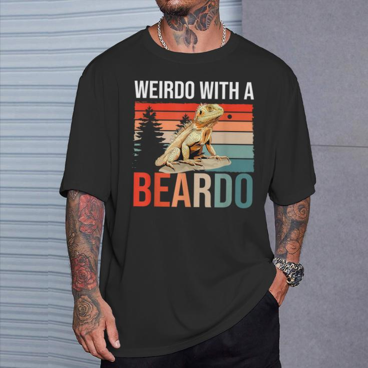 Bearded Dragon Pogona Reptile Weirdo With A Beardo T-Shirt Gifts for Him