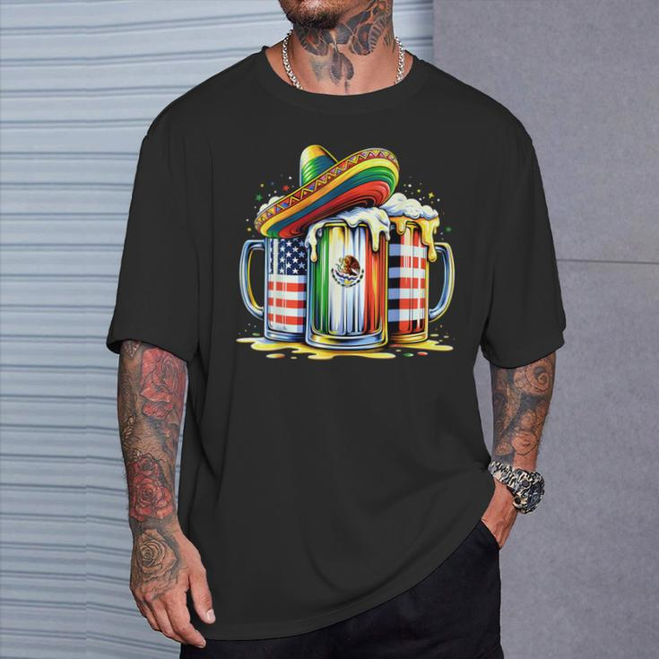 Beer Mexican Usa Flag Cinco De Mayo Drinking Party Women T-Shirt Gifts for Him