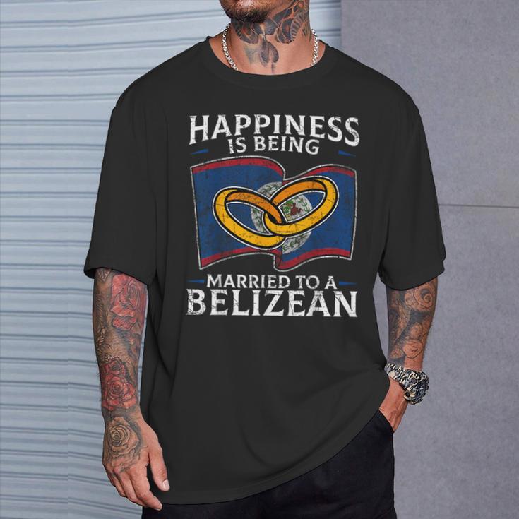 Belizean Marriage Belize Married Flag Wedded Culture T-Shirt Gifts for Him