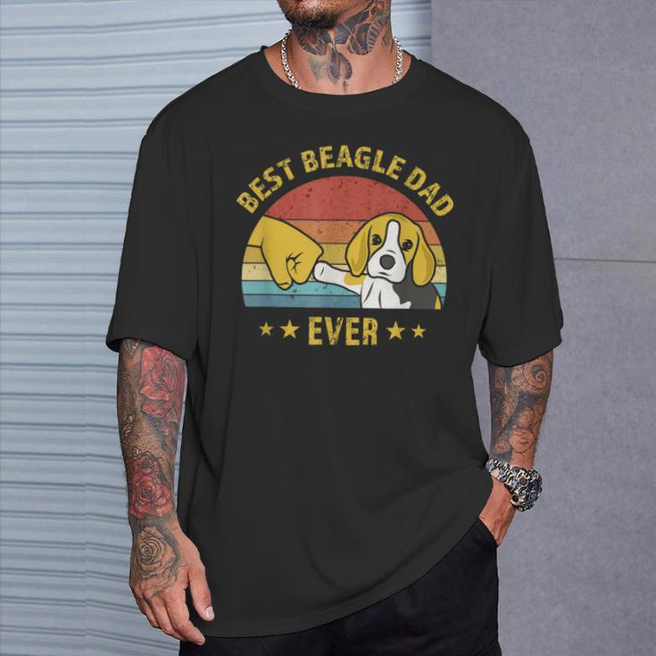 Best Beagle Dad Ever Retro Vintage Puppy Dog Daddy T-Shirt Geschenke für Ihn