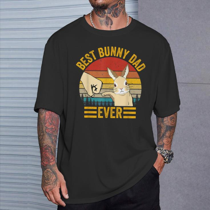 Best Bunny Dad Ever Rabbit Lover Father Pet Rabbit T-Shirt Gifts for Him