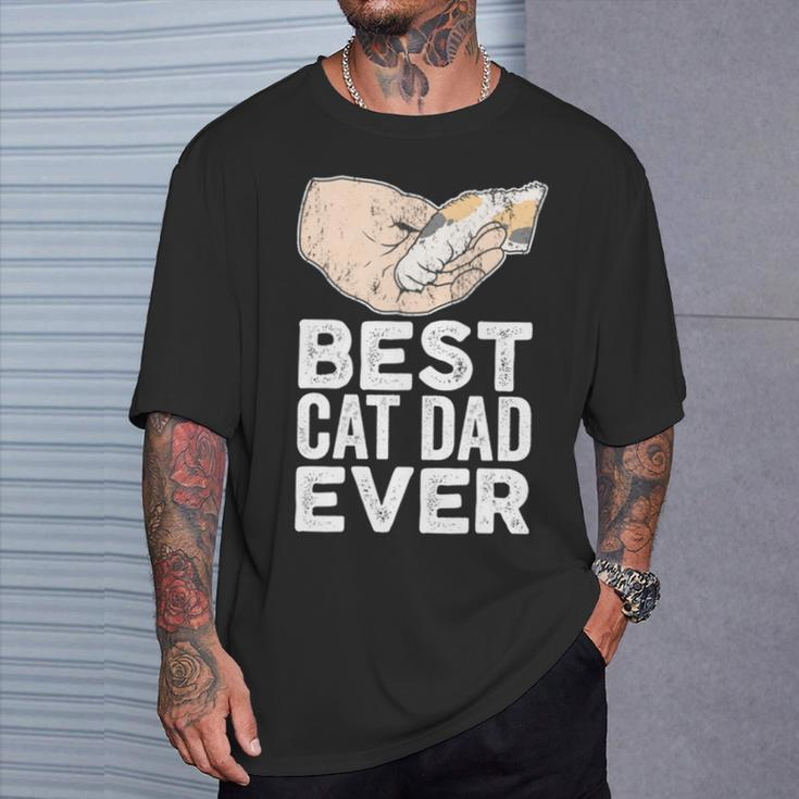 Best Cat Dad Ever Kätzchen Papa Geschenk T-Shirt Geschenke für Ihn