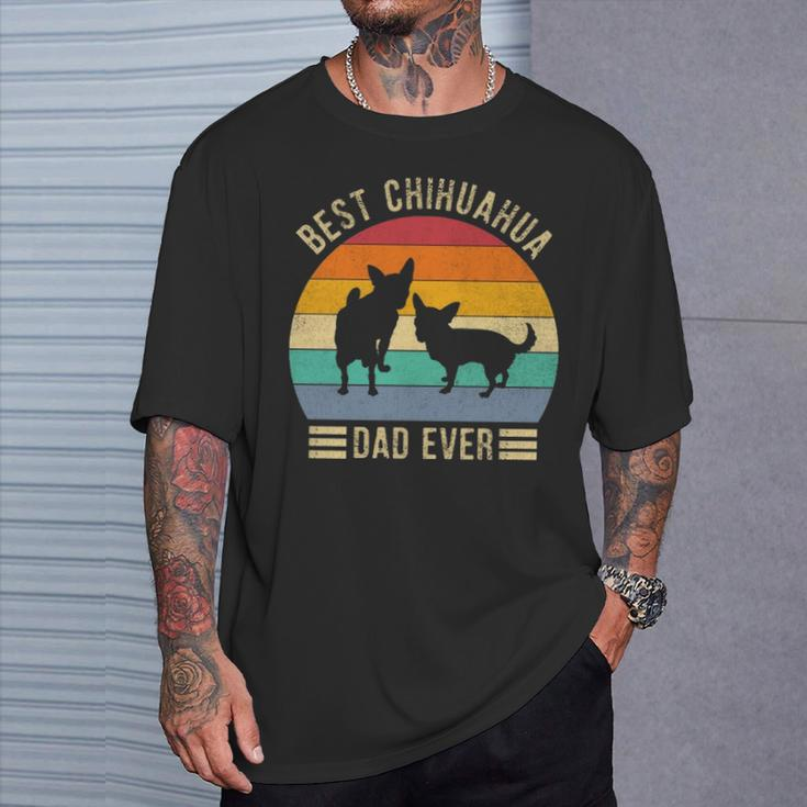 Best Chihuahua Dad Ever Retro Vintage Dog Lover T-Shirt Gifts for Him
