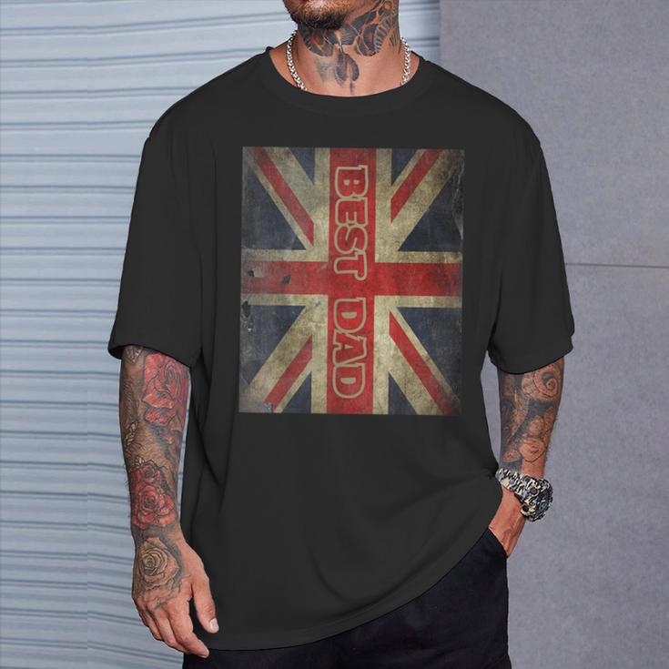 Best Dad Father's Day With Gb British Flag T-Shirt Gifts for Him