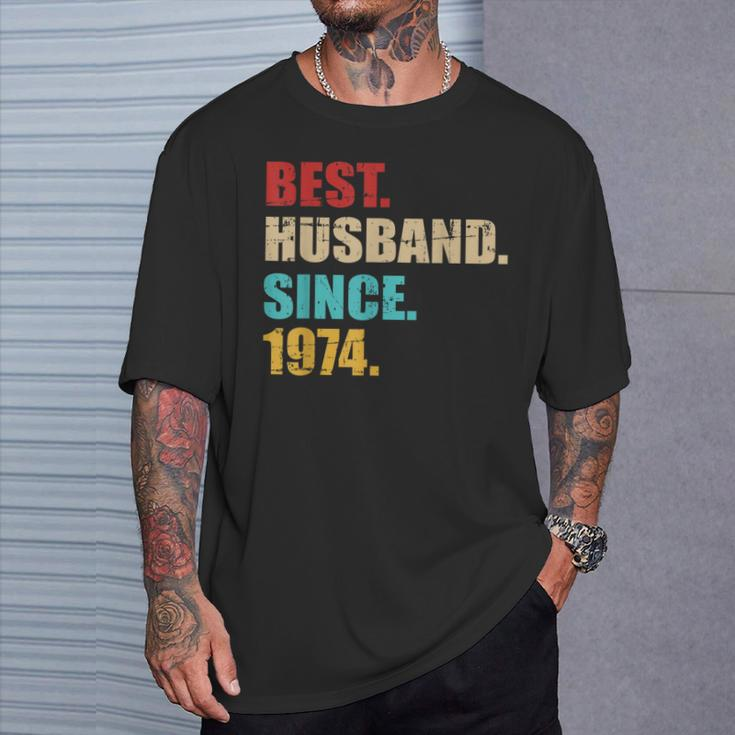 Best Husband Since 1974 For 50Th Golden Wedding Anniversary T-Shirt Gifts for Him