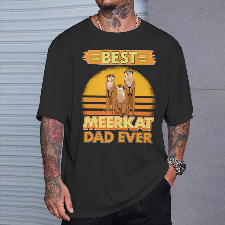 Best Meerkat Dad Ever Papaatertag Erdmännchen T-Shirt Geschenke für Ihn