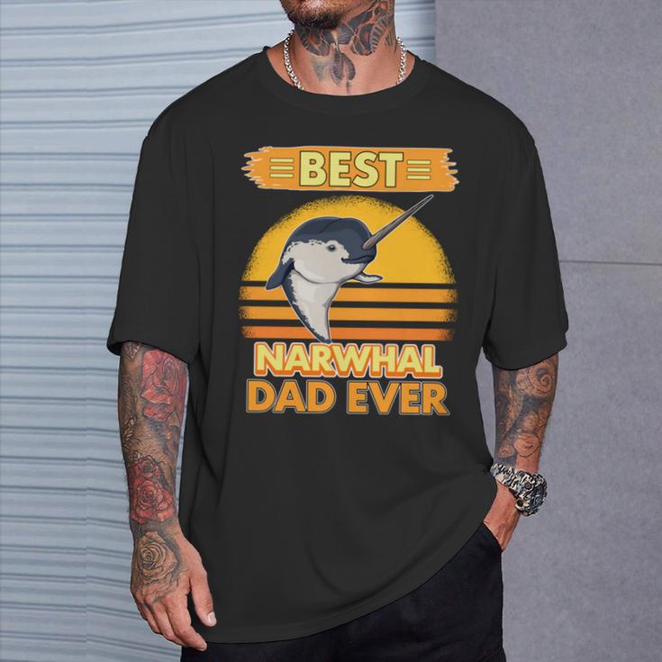 Best Narwhal Dad Ever Narwal Papaatertag Narwale T-Shirt Geschenke für Ihn