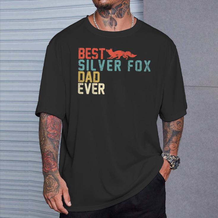 Best Silver Fox Dad Ever Retro Vintage T-Shirt Gifts for Him