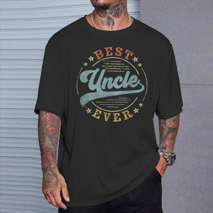 Best Uncle Ever Father's Day Uncle Vintage Emblem T-Shirt Gifts for Him