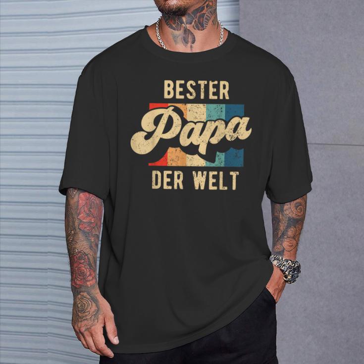 Bester Papa Der Welt Retrointage Saying Father's Day T-Shirt Geschenke für Ihn