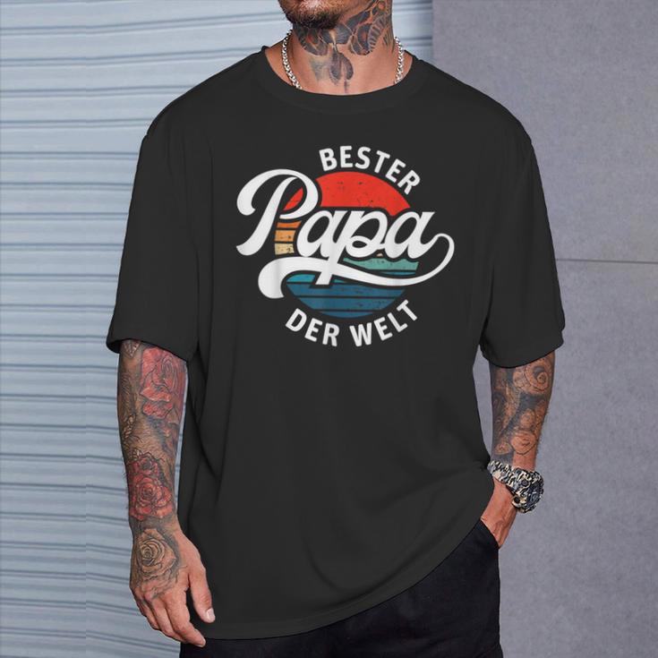 “Bester Papa Der Welt” Retrointage Saying Father's Day T-Shirt Geschenke für Ihn