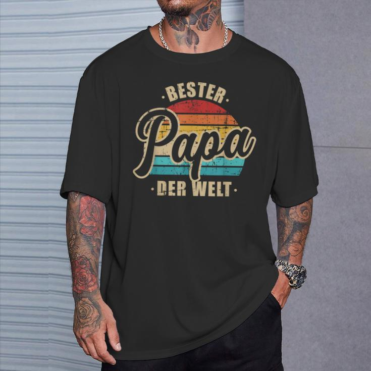 Bester Papa Vater Der Welt Vintage Retro Father's Day S T-Shirt Geschenke für Ihn