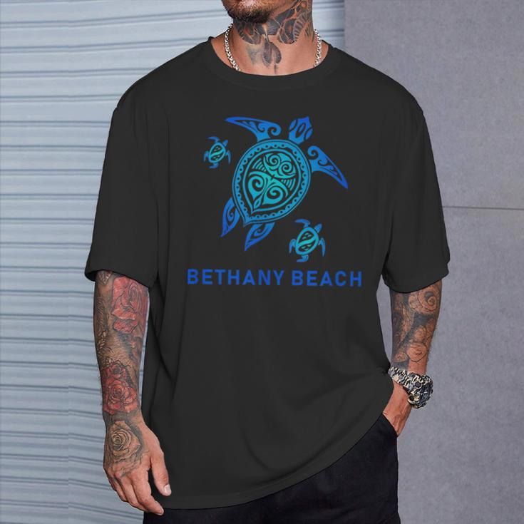 Bethany Beach Delaware Sea Blue Tribal Turtle T-Shirt Gifts for Him