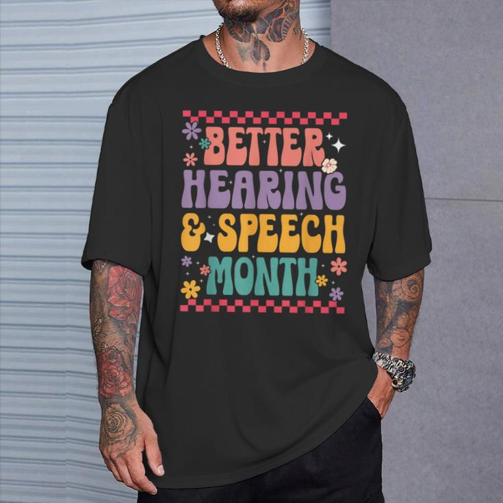 Better Hearing And Speech Month Speech Therapist Retro T-Shirt Gifts for Him