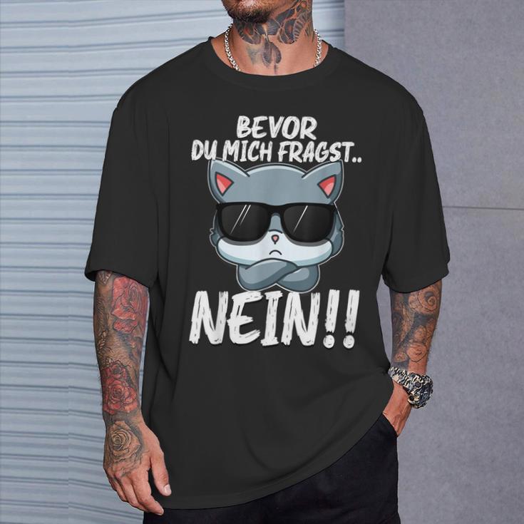 Bevor Du Mich Fragst No Cute Kitten Cat T-Shirt Geschenke für Ihn