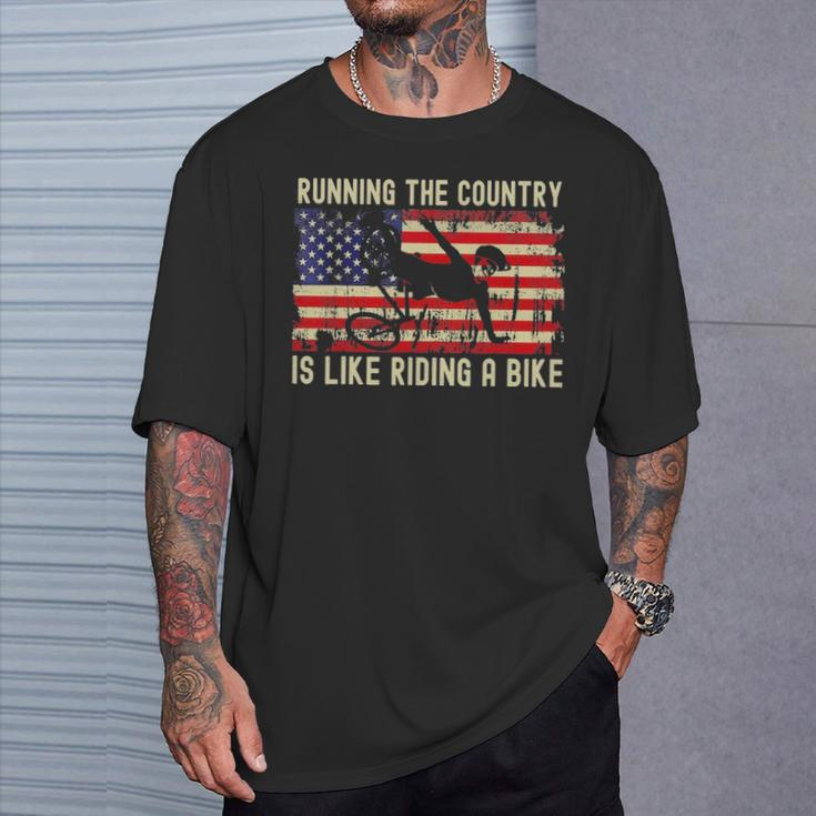 Biden Bike Bicycle Running The Country Is Like Riding A Bike T-Shirt Gifts for Him