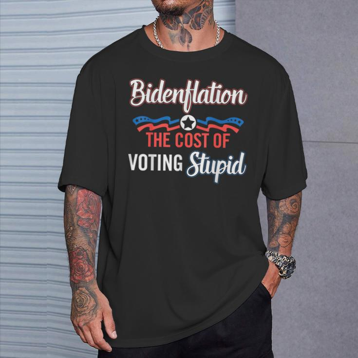 Biden Flation The Cost Of Voting Stupid Anti Biden 4Th July T-Shirt Gifts for Him