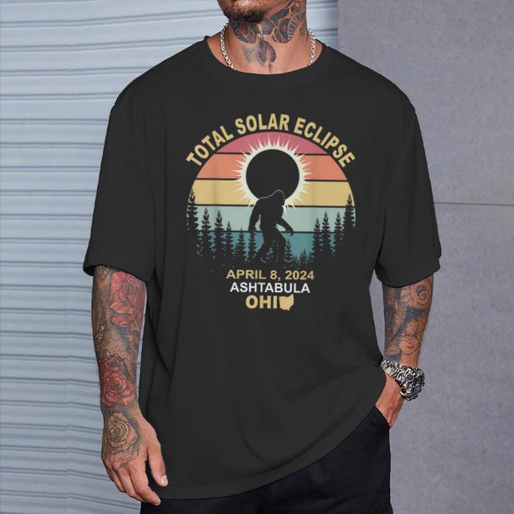 Bigfoot Ashtabula Ohio Total Solar Eclipse 2024 T-Shirt Gifts for Him