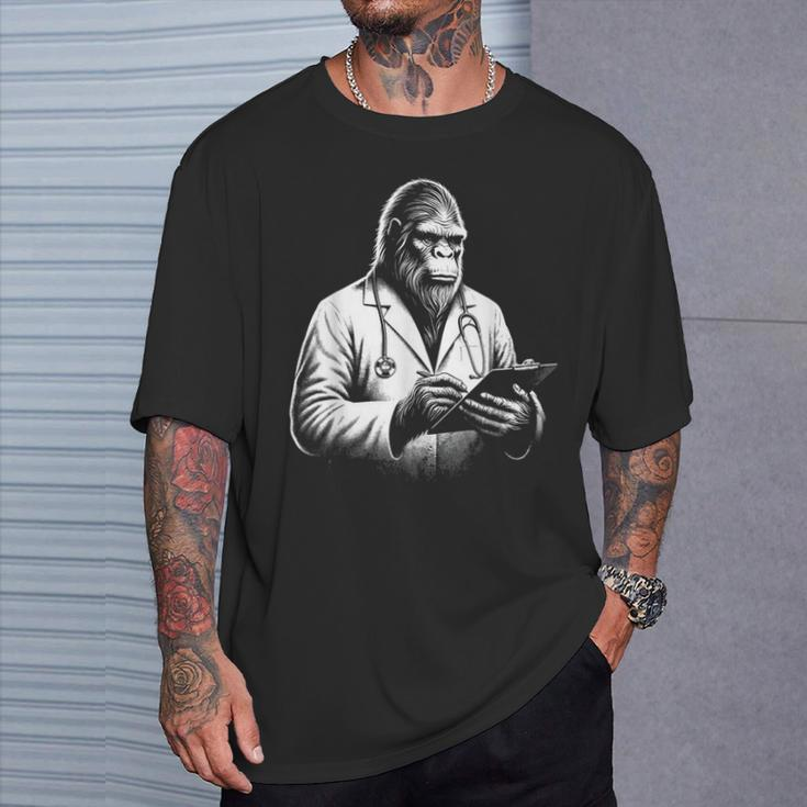 Bigfoot Doctor Sasquatch Vintage Dr Bigfoot Medical T-Shirt Gifts for Him