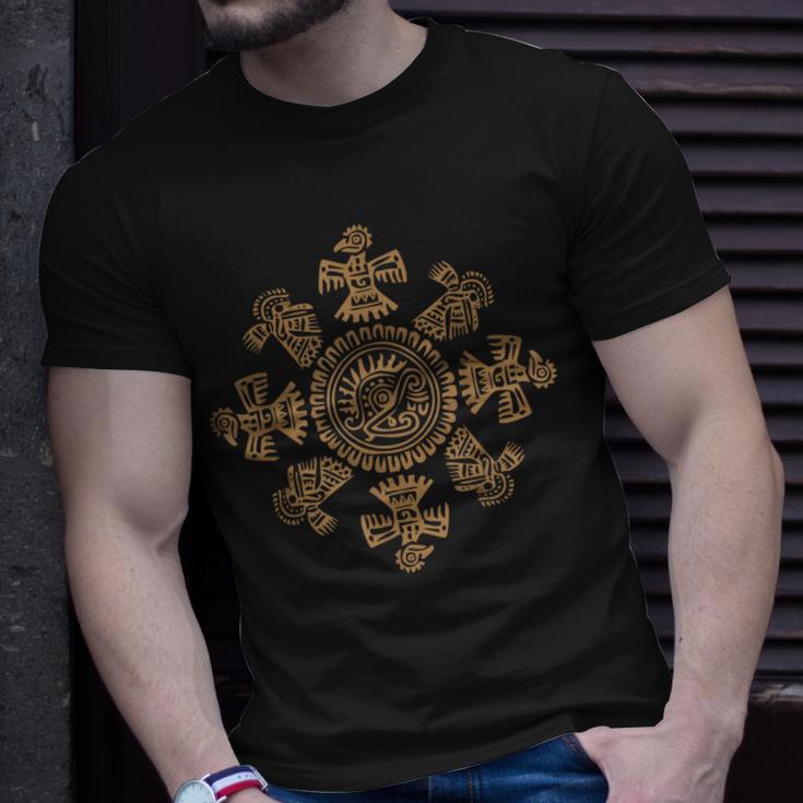 Birds And Symbols Of Maya Inca Aztec Culture T-Shirt Gifts for Him