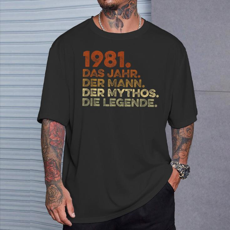Birthday Vintage 1981 Man Myth Legend T-Shirt Geschenke für Ihn