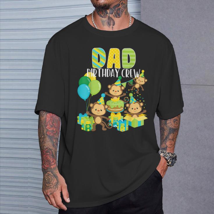 Birthday Monkey Dad Birthday Crew Bday Party Family Matching T-Shirt Gifts for Him