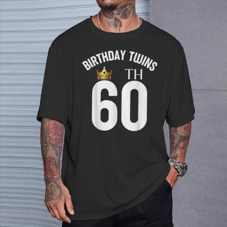 Birthday Twins 60Th 60 Years Old Brother Sister Twin Family T-Shirt Gifts for Him