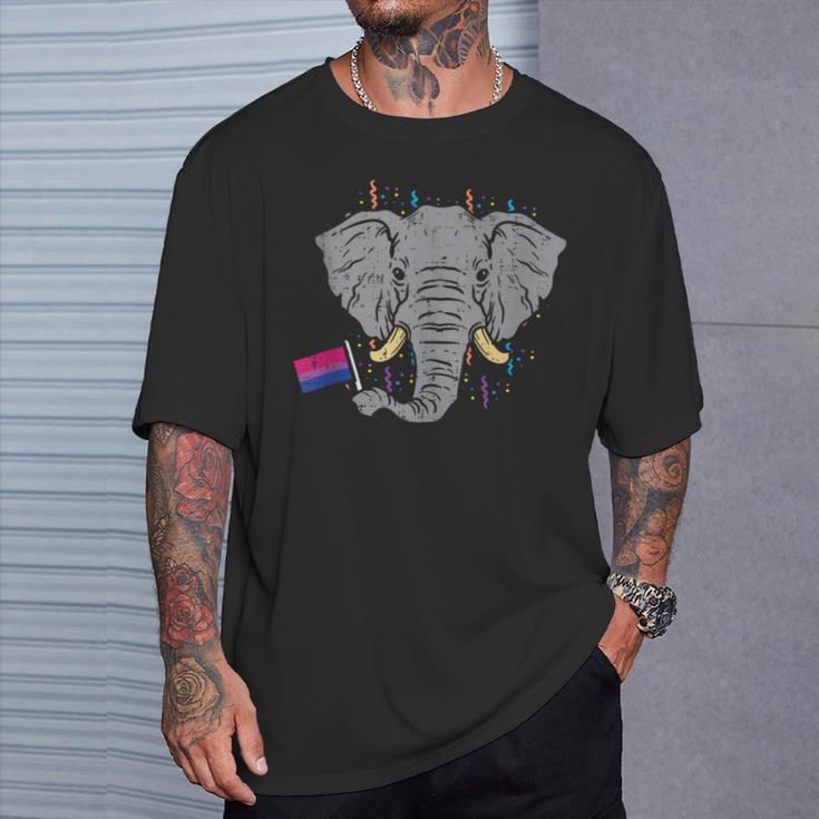Bisexual Flag Elephant Lgbt Bi Pride Stuff Animal T-Shirt Gifts for Him