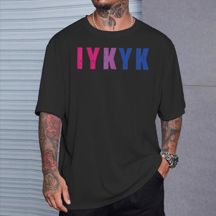 Bisexual Iykyk Fun Bi Pride Flag Bisexuality Lgbtq Women T-Shirt Gifts for Him