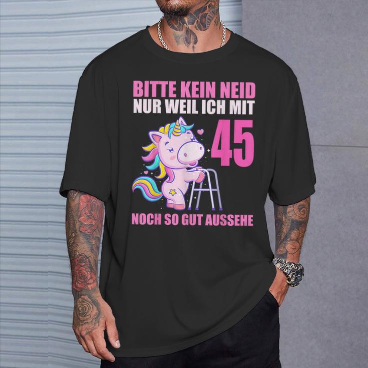 Bitte Kein Eneid Gut Aussehe 45 Jahre Unicorn 45Th Birthday T-Shirt Geschenke für Ihn