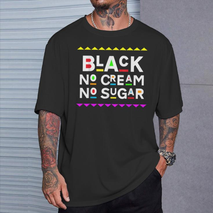 Black No Cream No Sugar Retro 90S Style T-Shirt Gifts for Him