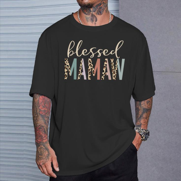 Blessed Mamaw Cute Leopard Print T-Shirt Gifts for Him