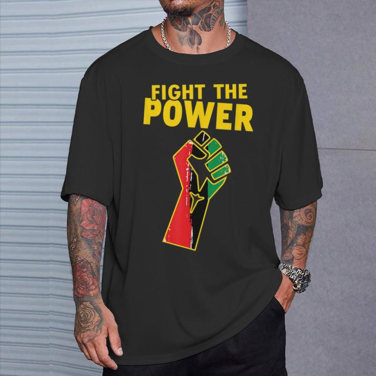 Blm Fight Power Fist Racial Social Justice Pan African Flag T-Shirt Gifts for Him