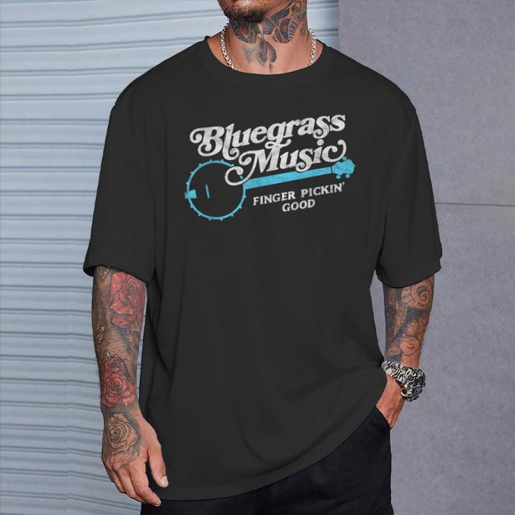 Bluegrass Music Finger Pickin' Good Banjo Graphic T-Shirt Gifts for Him