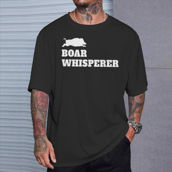Boar Whisperer Hunting Season Wild Pigs Hog Hunters T-Shirt Gifts for Him
