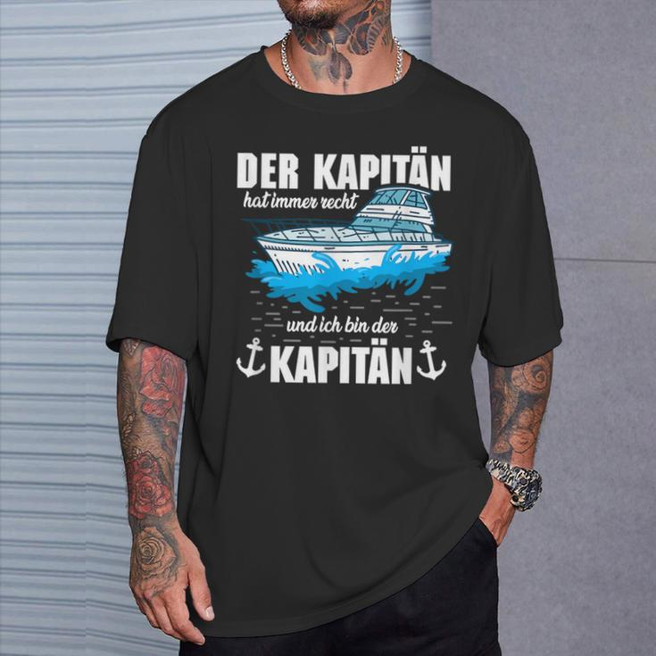 Boat Der Kapitän Hat Immer Right T-Shirt Geschenke für Ihn
