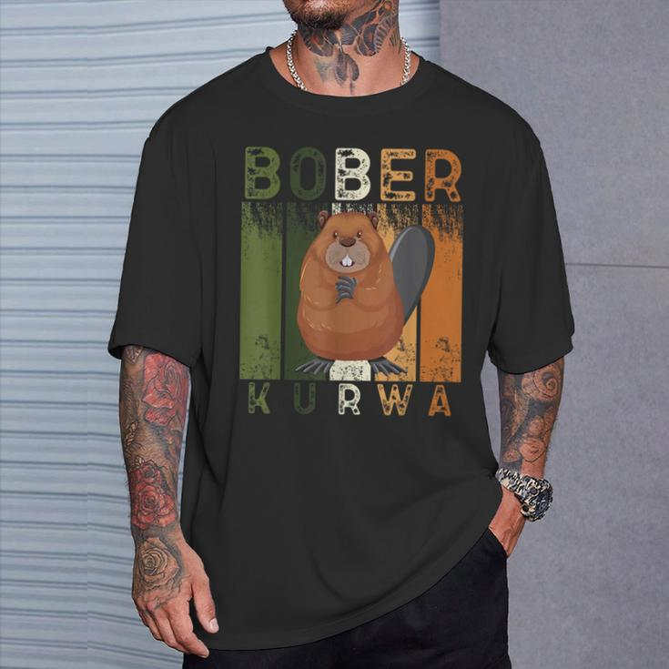 Bobr Kurwa Biber Bober Bobr Polish Beaver Meme T-Shirt Geschenke für Ihn