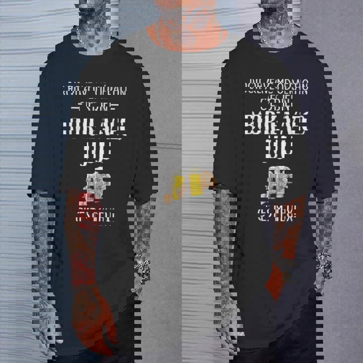 Boire Avec Modération C'est Bien Boire Avec Juju C'est Mieux T-Shirt Cadeaux pour lui