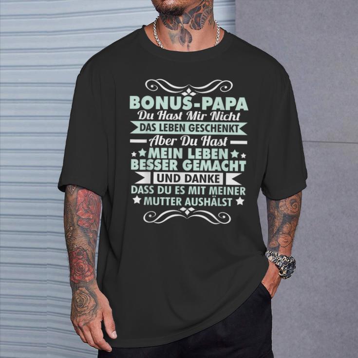 Bonus Papa Stepfather Leben Besser Gemacht Father's Day T-Shirt Geschenke für Ihn