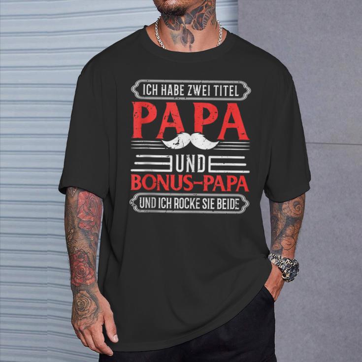 Bonus Papa Stiefvater Stiefpapa Geschenkatertag Rocke T-Shirt Geschenke für Ihn