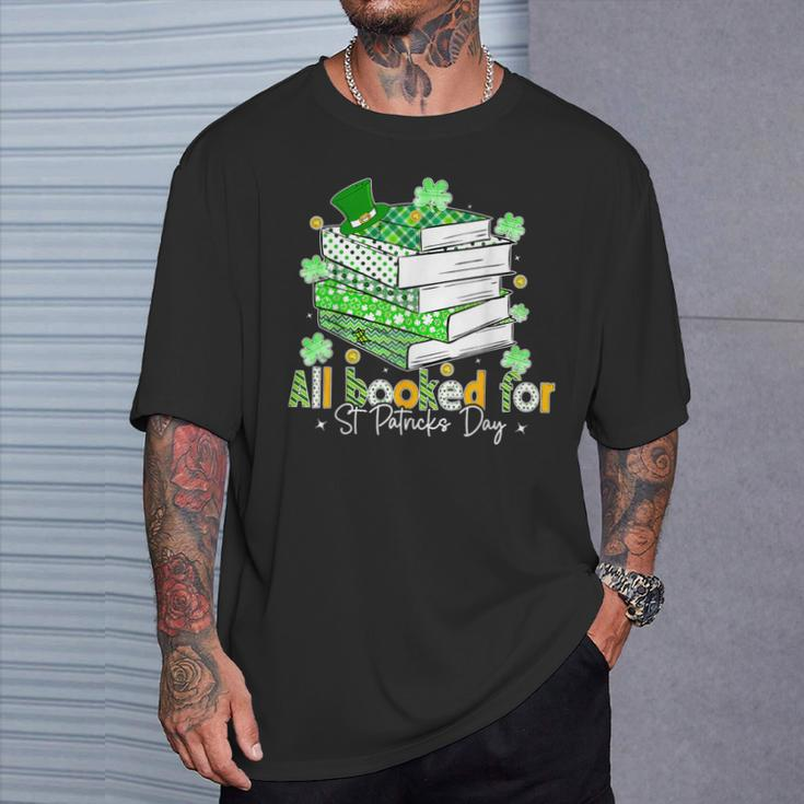 All Booked For St Patrick's Day Bookish Leprechaun Bookworm T-Shirt Gifts for Him