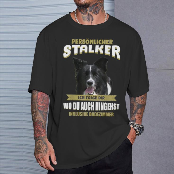 Border Collie With Border Collie Dog Motif T-Shirt Geschenke für Ihn