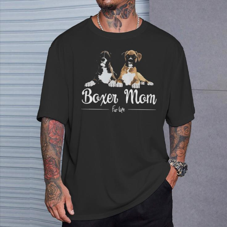 Boxer Mom Fur Life T-Shirt Gifts for Him