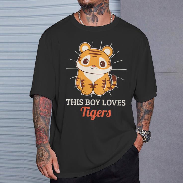 This Boy Loves Tigers Wild Animal Zoo T-Shirt Gifts for Him