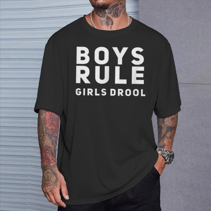 Boys Rule Girls Drool Unique Top CoolT-Shirt Gifts for Him